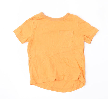 George Boys Orange  Cotton Basic T-Shirt Size 12-18 Months Round Neck