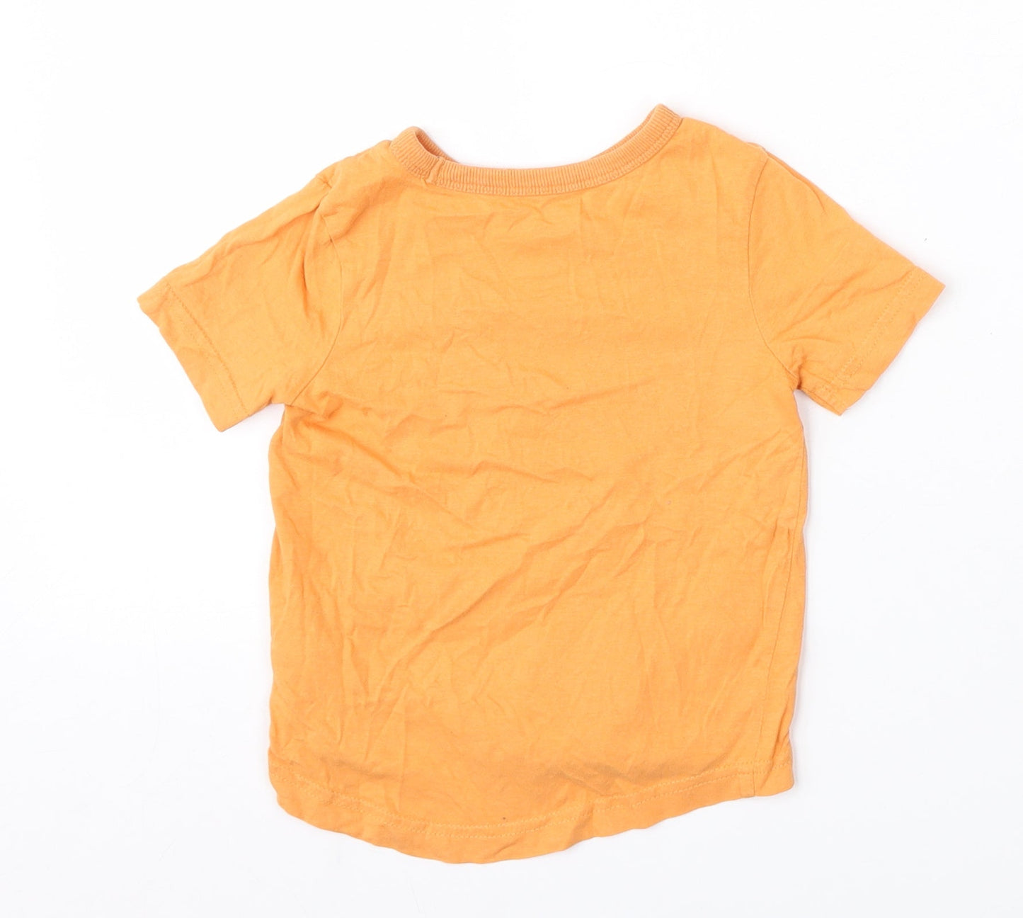 George Boys Orange  Cotton Basic T-Shirt Size 12-18 Months Round Neck