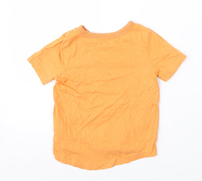 George Boys Orange  Cotton Basic T-Shirt Size 12-18 Months Round Neck