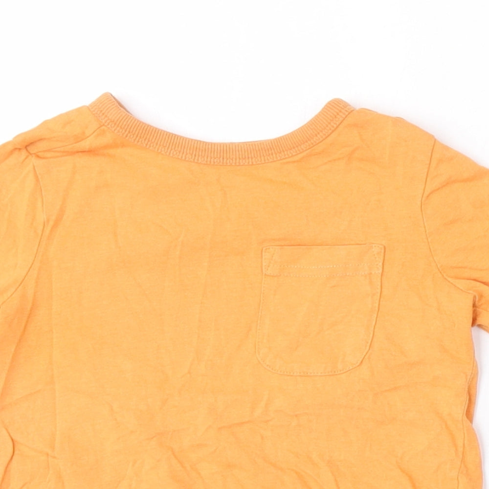 George Boys Orange  Cotton Basic T-Shirt Size 12-18 Months Round Neck
