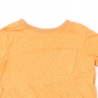 George Boys Orange  Cotton Basic T-Shirt Size 12-18 Months Round Neck