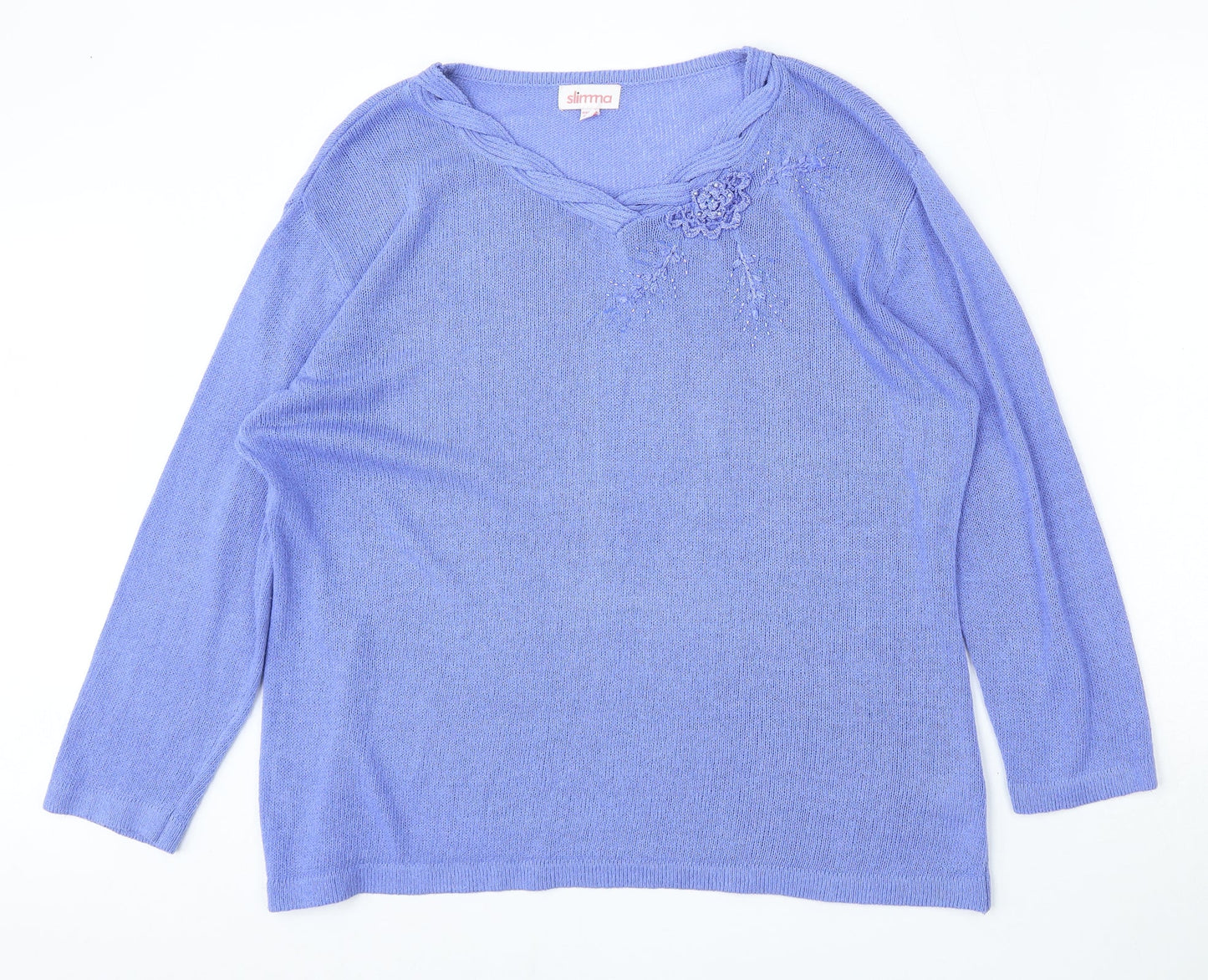 Womens UK Size 16 Slimma Purple Pullover Jumper