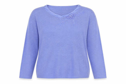 Womens UK Size 16 Slimma Purple Pullover Jumper