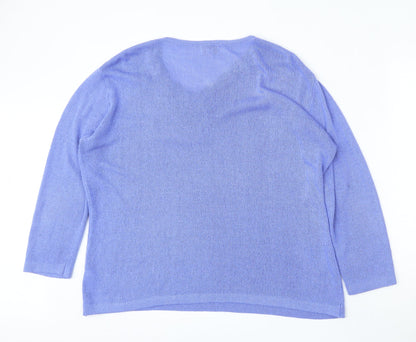 Womens UK Size 16 Slimma Purple Pullover Jumper