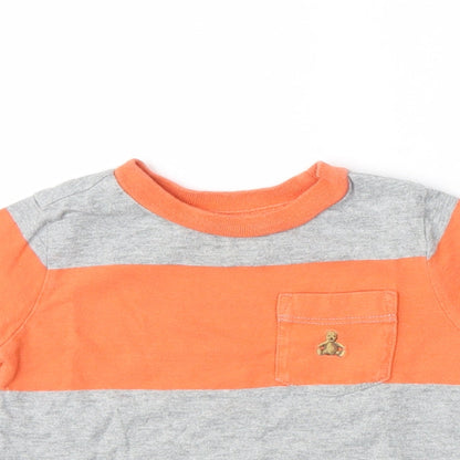 Gap Boys Multicoloured Striped Cotton Basic T-Shirt Size 12-18 Months Round Neck