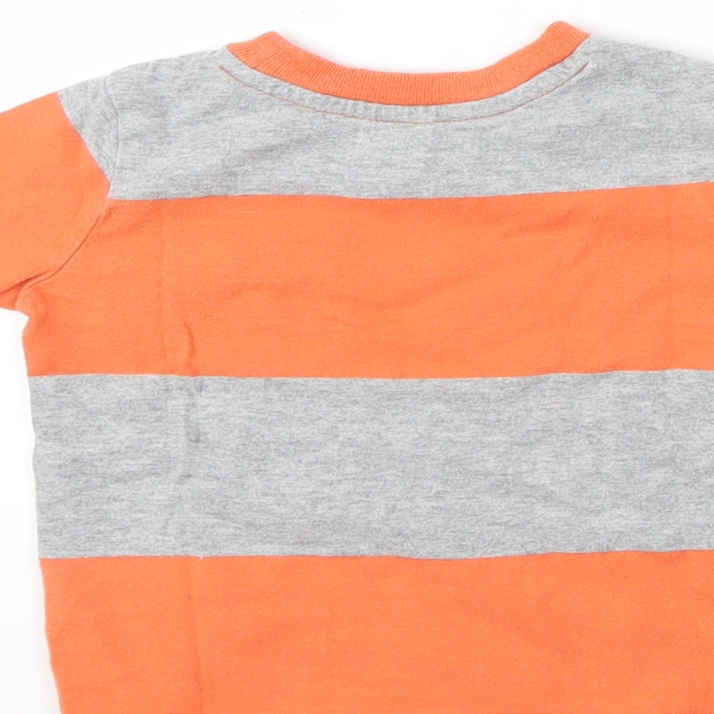 Gap Boys Multicoloured Striped Cotton Basic T-Shirt Size 12-18 Months Round Neck