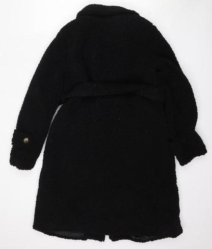 Womens UK Size 10 Boohoo Black Pea Coat