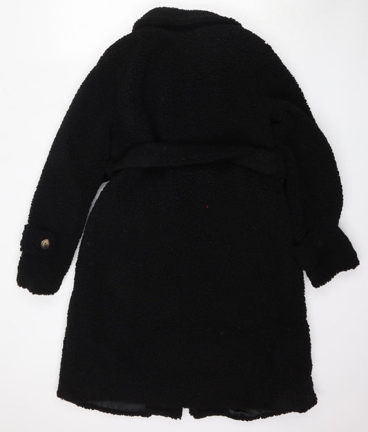 Womens UK Size 10 Boohoo Black Pea Coat
