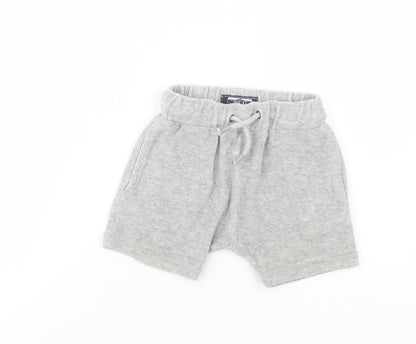 NEXT Baby Grey  Cotton Cropped Trousers Size 12-18 Months  Drawstring