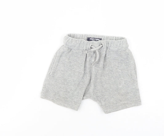 NEXT Baby Grey  Cotton Cropped Trousers Size 12-18 Months  Drawstring
