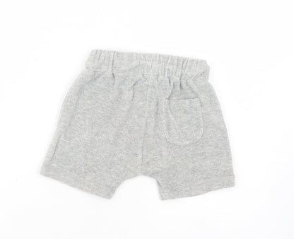 NEXT Baby Grey  Cotton Cropped Trousers Size 12-18 Months  Drawstring