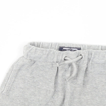 NEXT Baby Grey  Cotton Cropped Trousers Size 12-18 Months  Drawstring