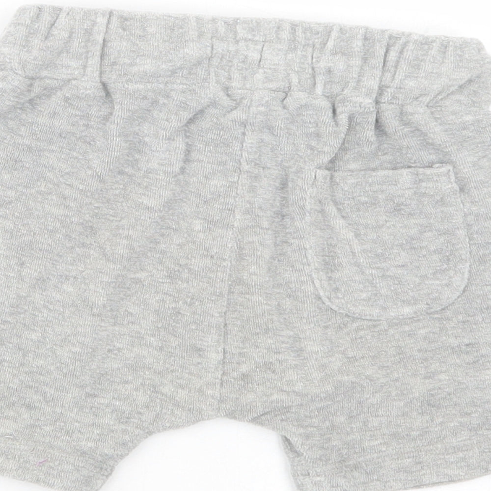 NEXT Baby Grey  Cotton Cropped Trousers Size 12-18 Months  Drawstring