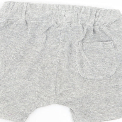 NEXT Baby Grey  Cotton Cropped Trousers Size 12-18 Months  Drawstring