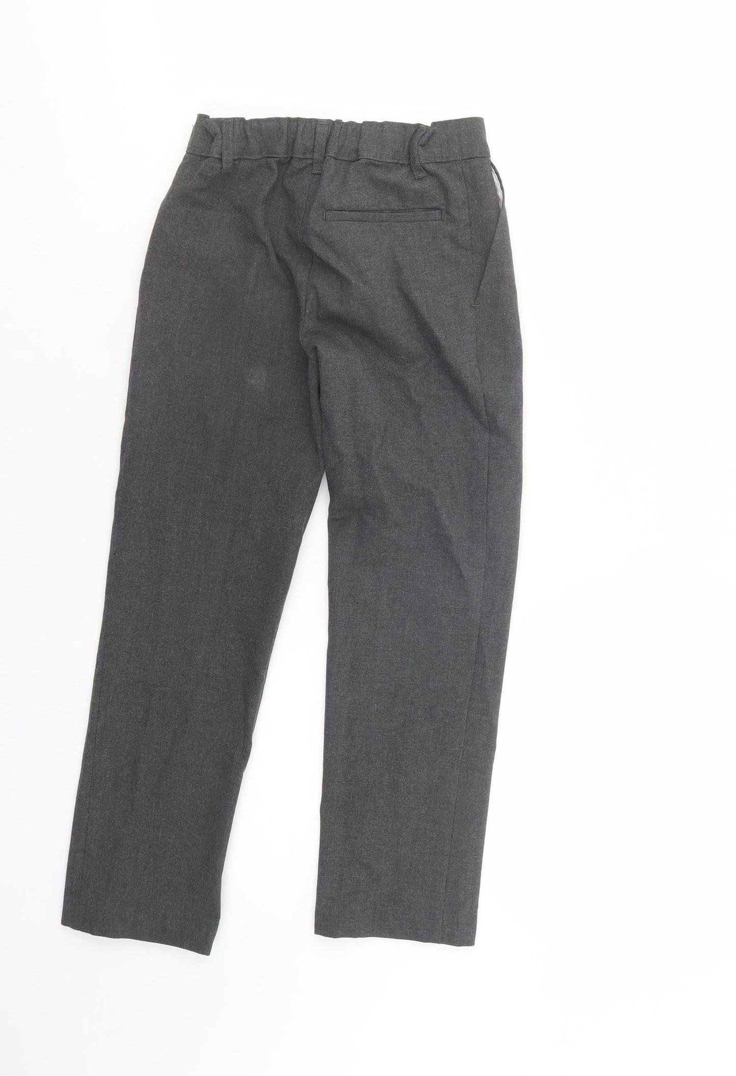 Marks and Spencer Boys Grey  Polyester Dress Pants Trousers Size 8-9 Years  Regular Button - School Wear