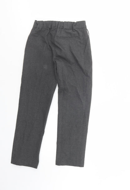 Marks and Spencer Boys Grey  Polyester Dress Pants Trousers Size 8-9 Years  Regular Button - School Wear