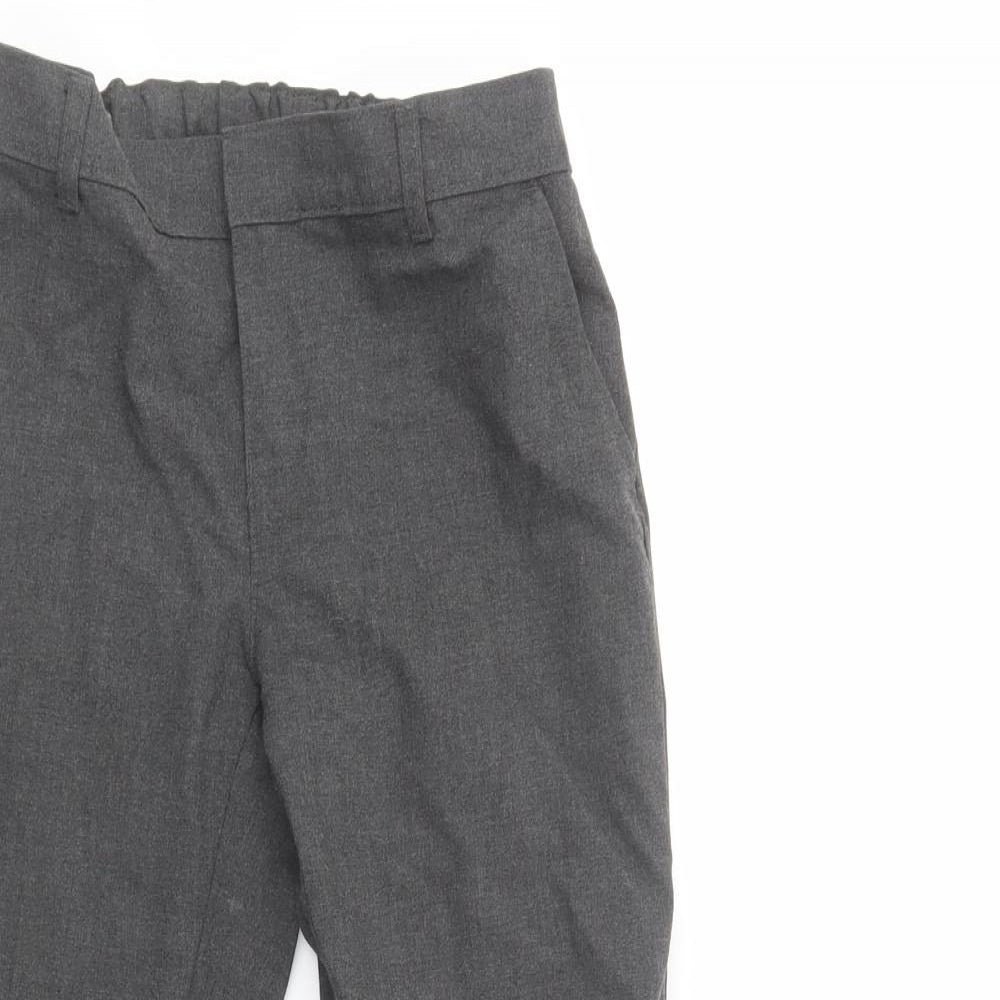 Marks and Spencer Boys Grey  Polyester Dress Pants Trousers Size 8-9 Years  Regular Button - School Wear