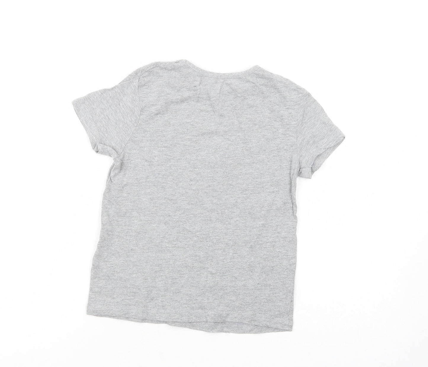 Primark Girls Grey  Cotton Pullover T-Shirt Size 5-6 Years Crew Neck Pullover - Living For The Weekend