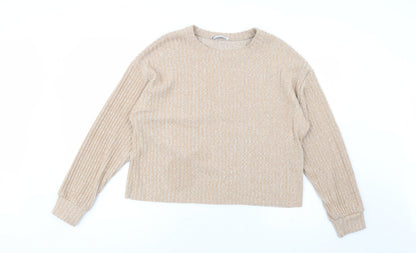 Womens UK Size S Zara Beige Pullover Jumper