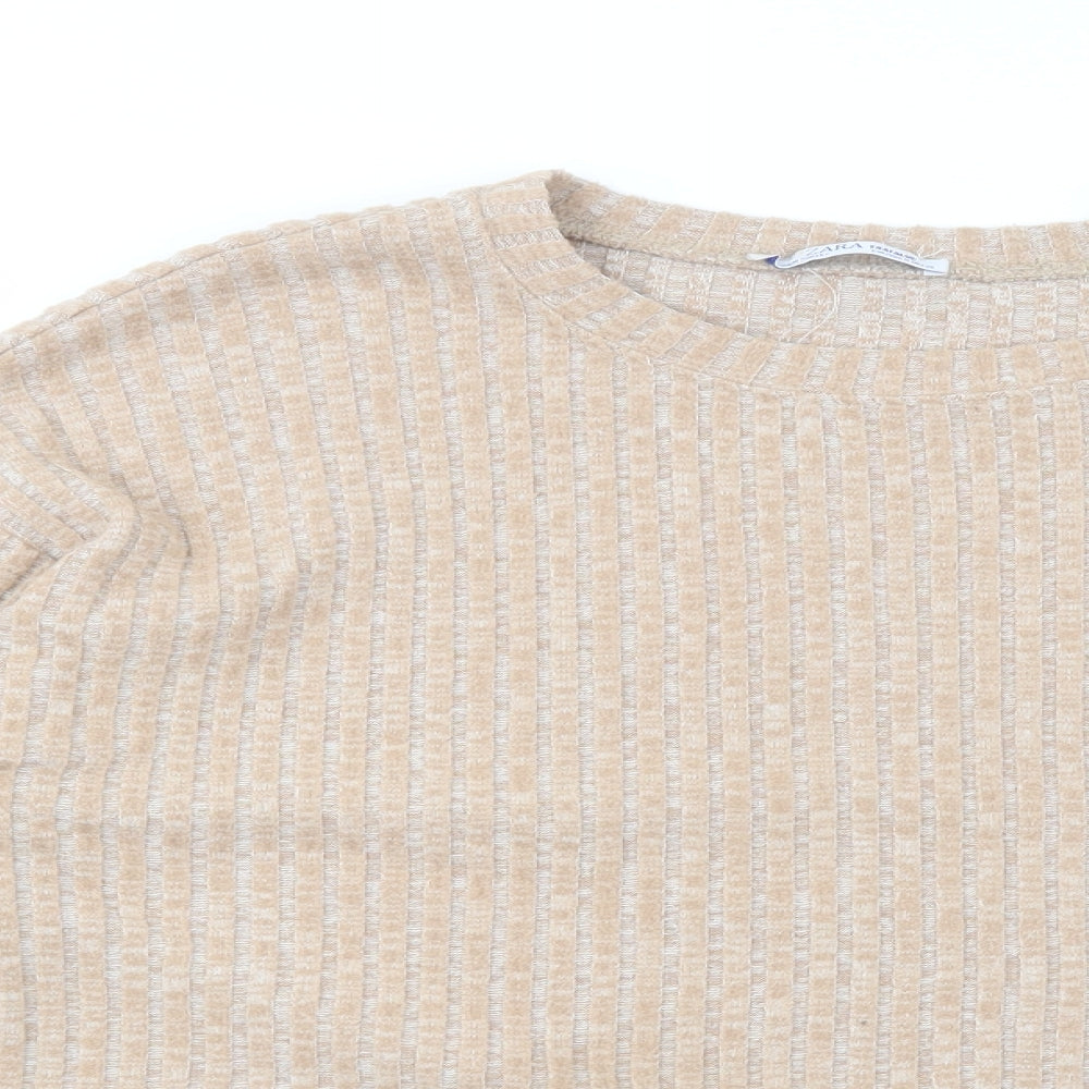 Womens UK Size S Zara Beige Pullover Jumper