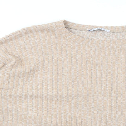 Womens UK Size S Zara Beige Pullover Jumper