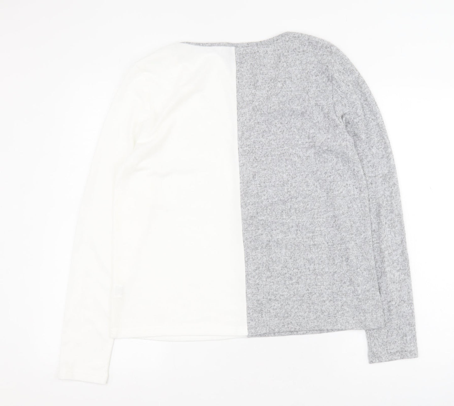 SheIn Womens Grey V-Neck  Polyester Pullover Jumper Size M