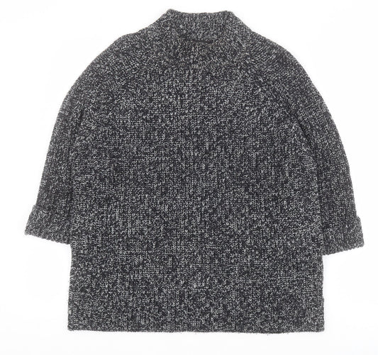 F&F Womens Black High Neck  Acrylic Pullover Jumper Size 12