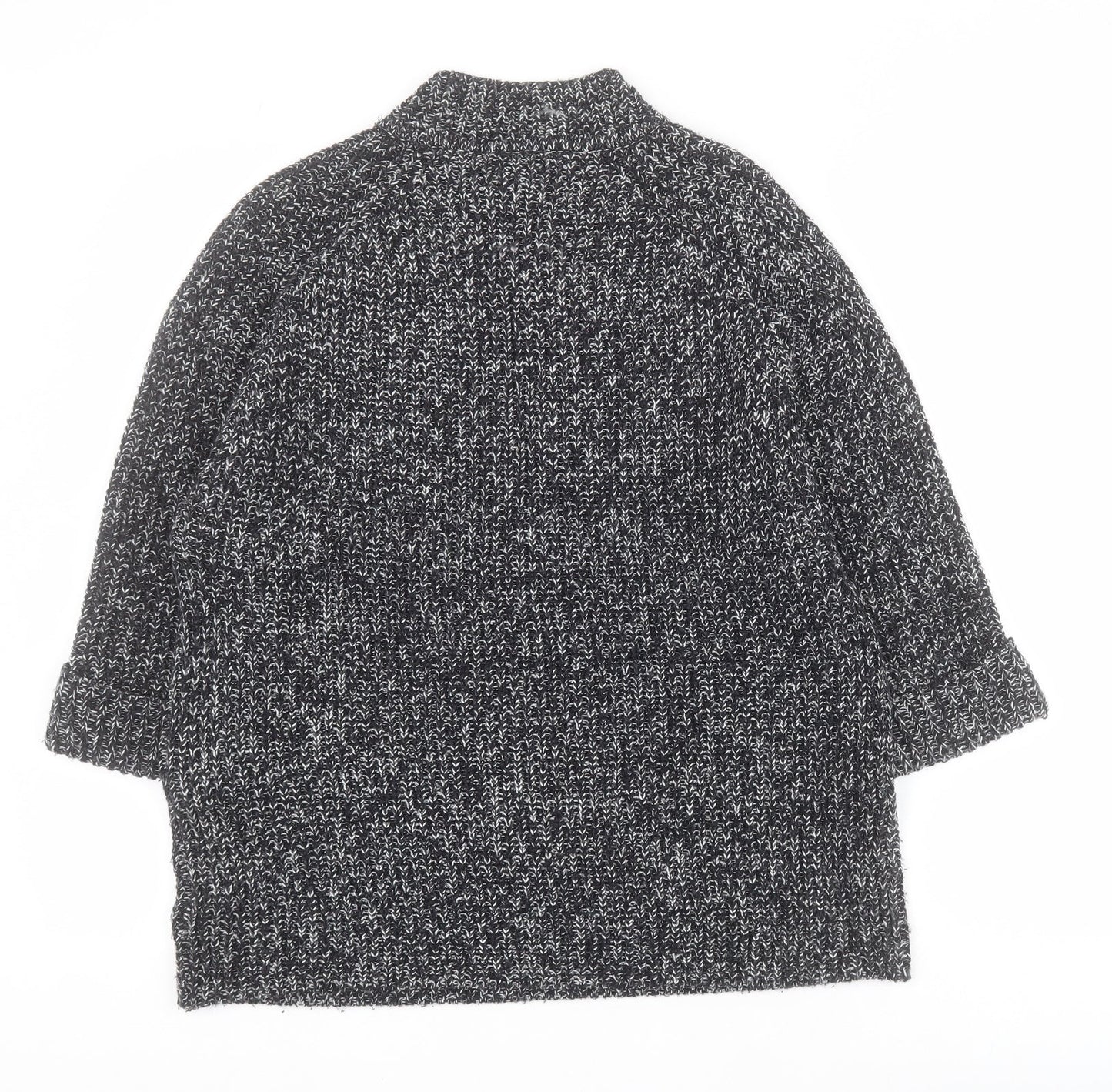 F&F Womens Black High Neck  Acrylic Pullover Jumper Size 12