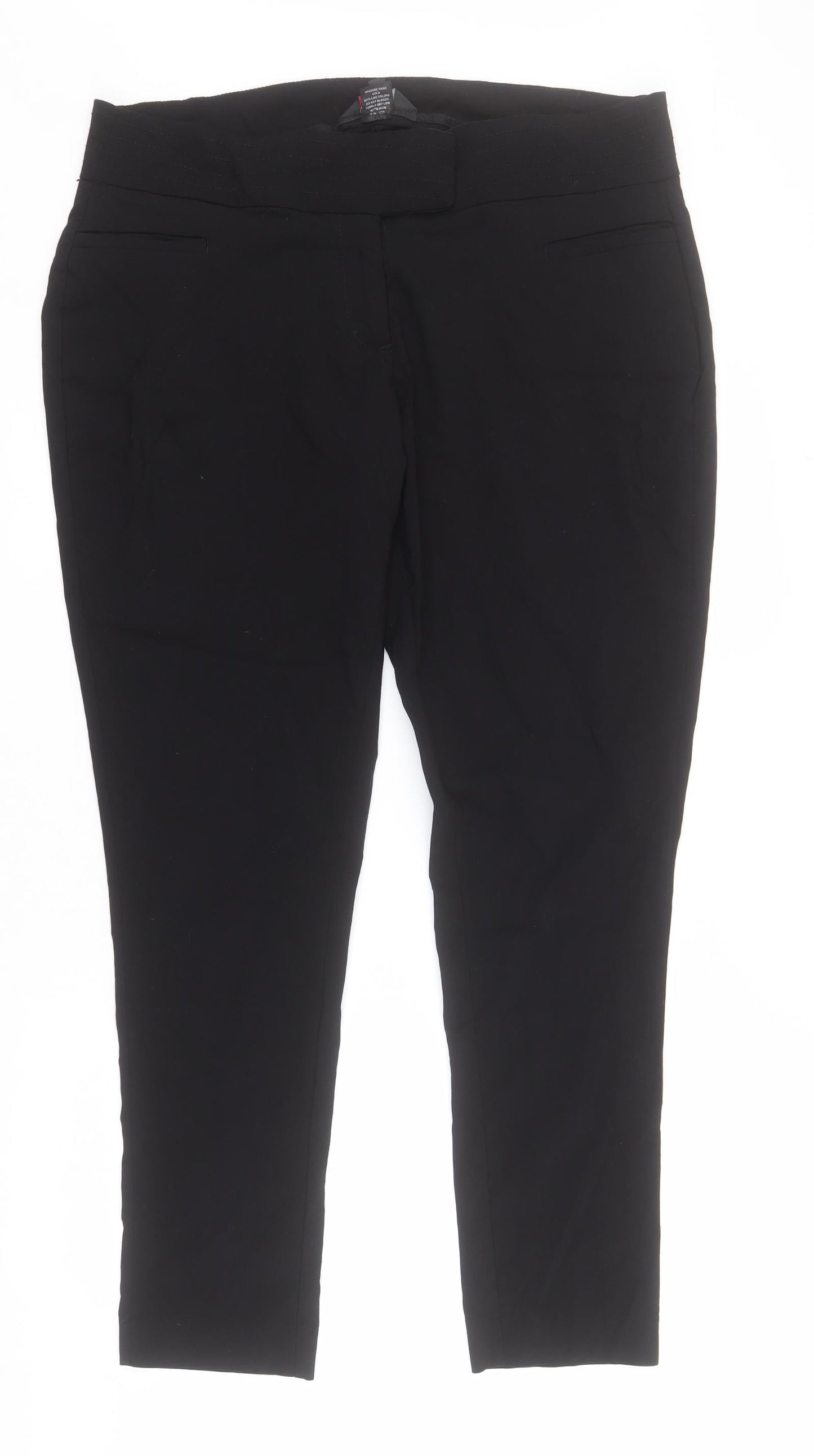 Womens UK Size 16 Yours Regular Fit Carrot Black Trousers