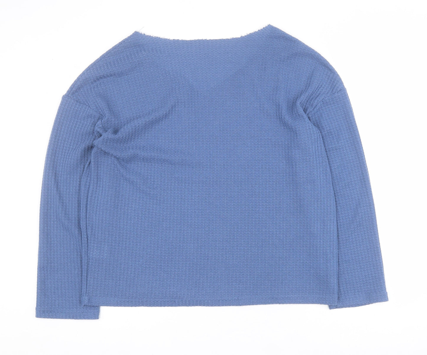 SheIn Womens Blue V-Neck  Polyester Pullover Jumper Size L