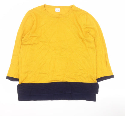 Womens UK Size M Stock Shop Yellow Henley Jumper