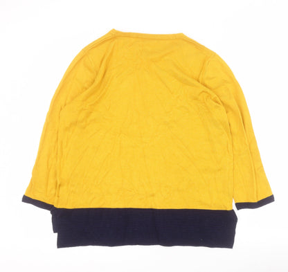 Womens UK Size M Stock Shop Yellow Henley Jumper