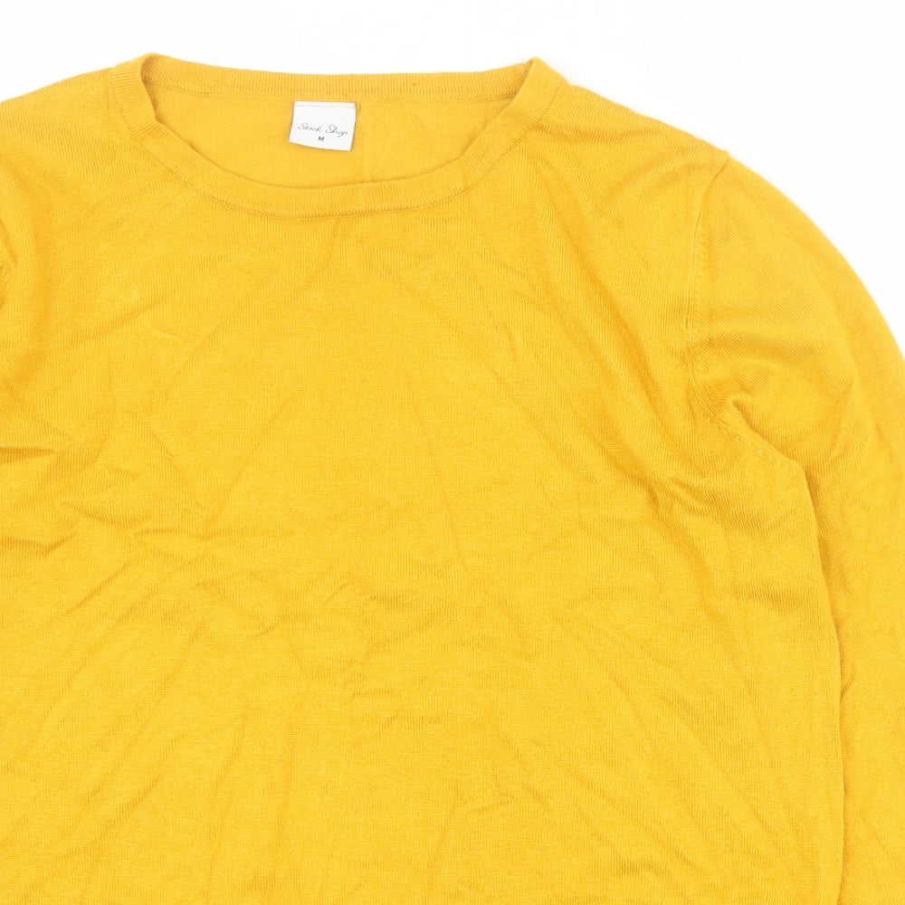 Womens UK Size M Stock Shop Yellow Henley Jumper