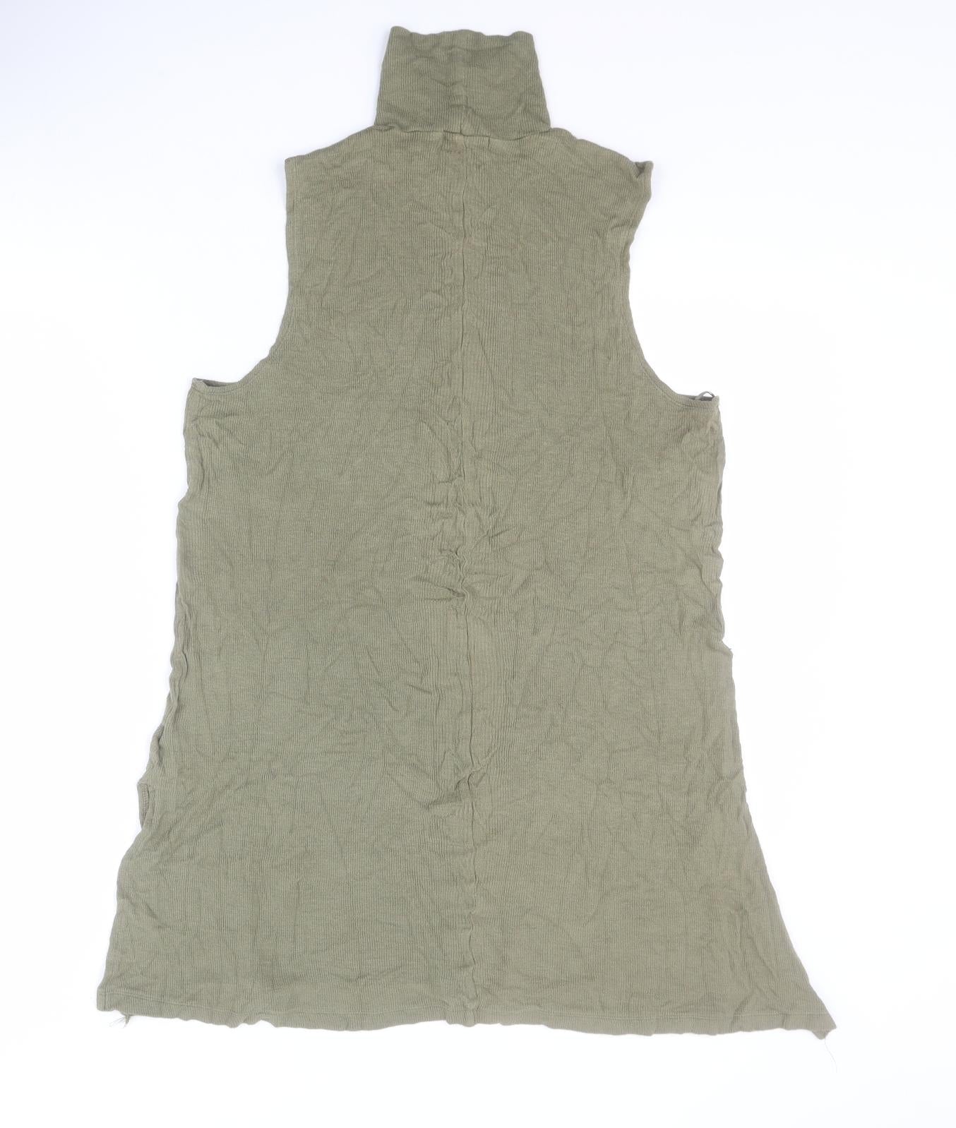 Papaya Womens Green  Viscose Basic Tank Size 16 High Neck