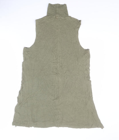 Papaya Womens Green  Viscose Basic Tank Size 16 High Neck