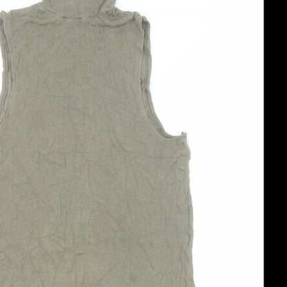 Papaya Womens Green  Viscose Basic Tank Size 16 High Neck