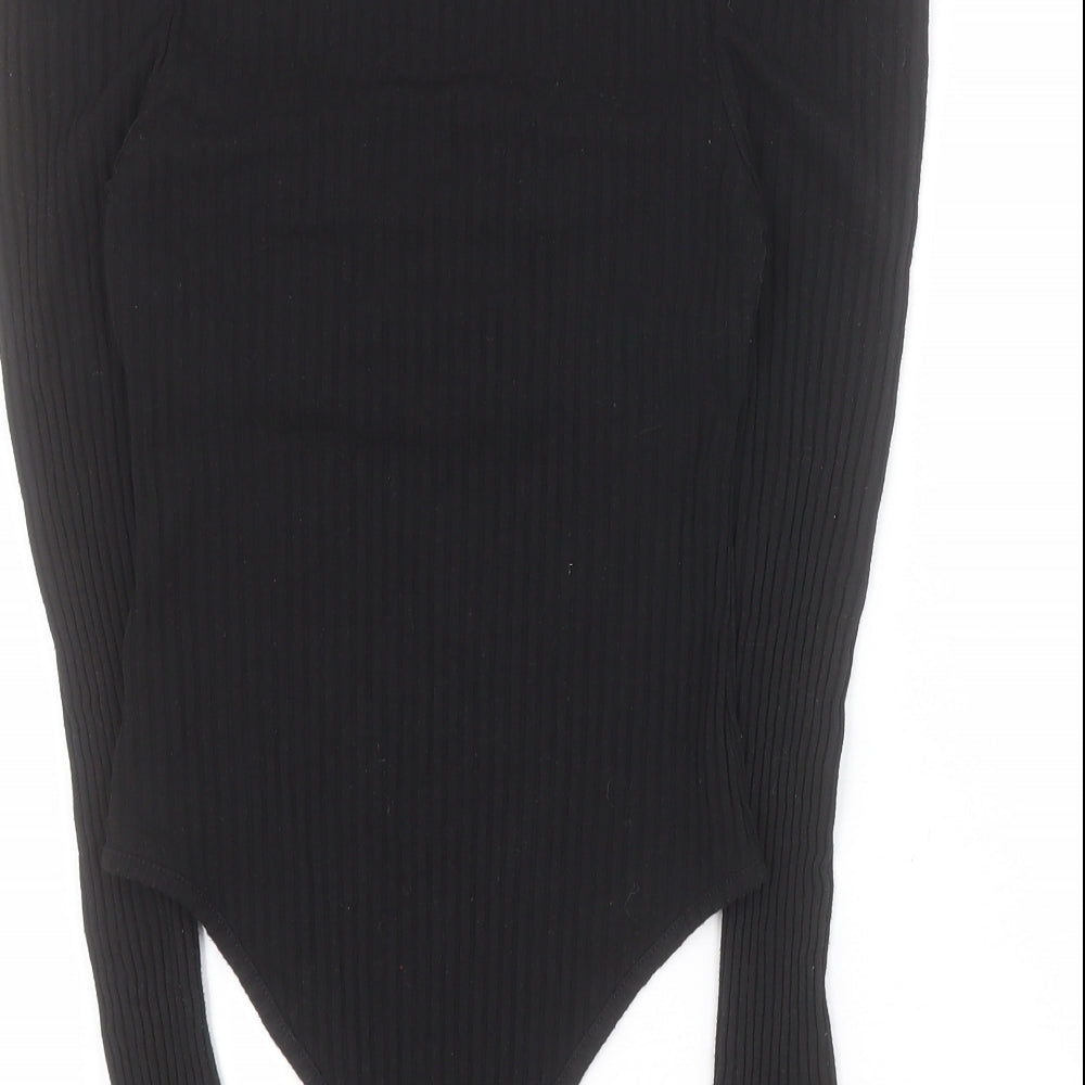 Rebellious Womens Black  Polyester Bodysuit One-Piece Size 10 L9 in Snap