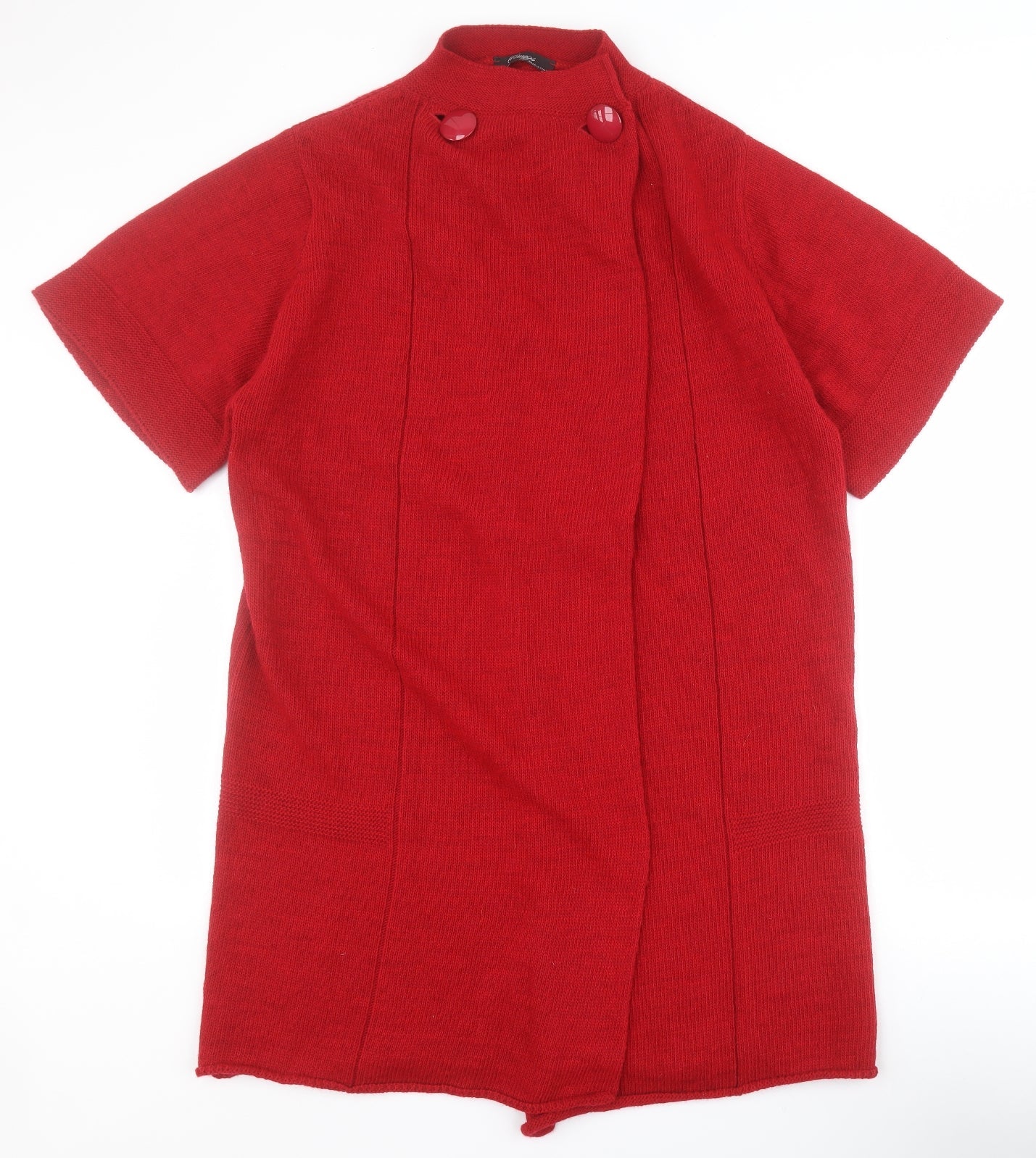 Peruzzi Womens Red High Neck  Acrylic Cardigan Jumper Size M