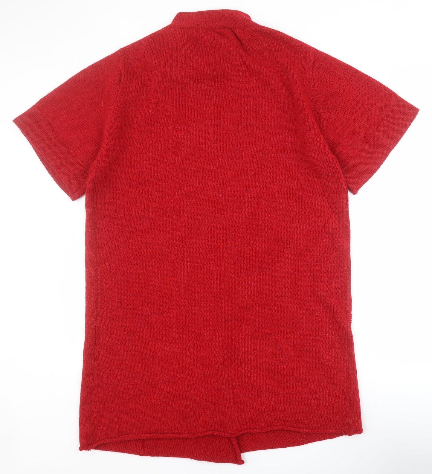 Peruzzi Womens Red High Neck  Acrylic Cardigan Jumper Size M