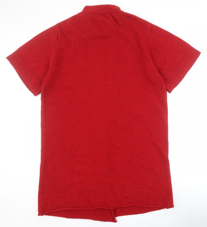 Peruzzi Womens Red High Neck  Acrylic Cardigan Jumper Size M
