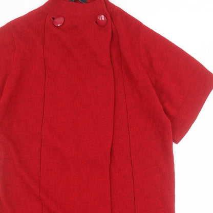 Peruzzi Womens Red High Neck  Acrylic Cardigan Jumper Size M