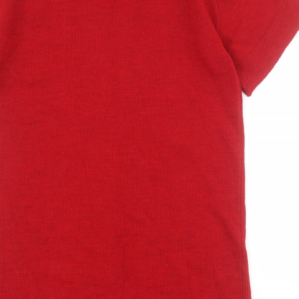 Peruzzi Womens Red High Neck  Acrylic Cardigan Jumper Size M
