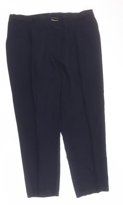 Womens UK Size 20 Slimma Regular Fit Carrot Blue Trousers