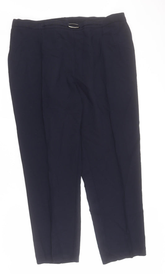 Womens UK Size 20 Slimma Regular Fit Carrot Blue Trousers