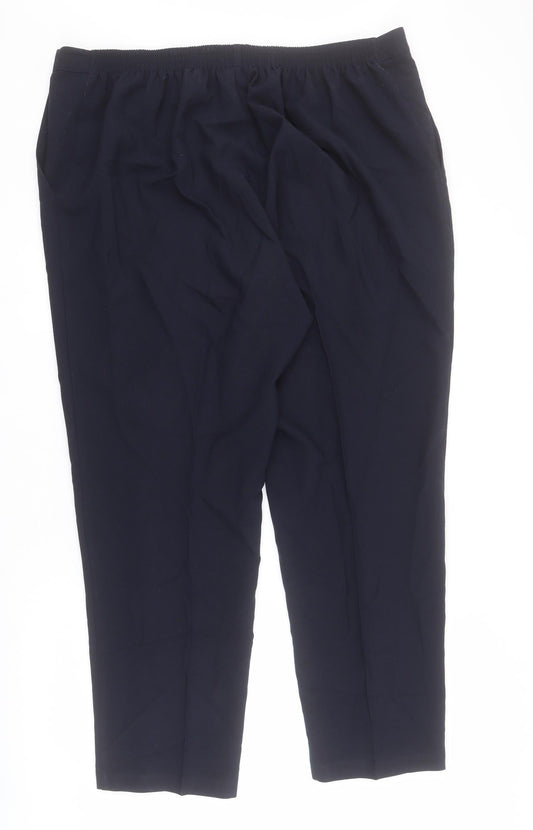 Womens UK Size 20 Slimma Regular Fit Carrot Blue Trousers