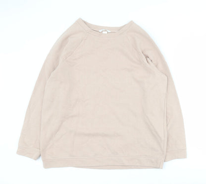 H&M Womens Beige  Cotton Pullover Sweatshirt Size S  Pullover
