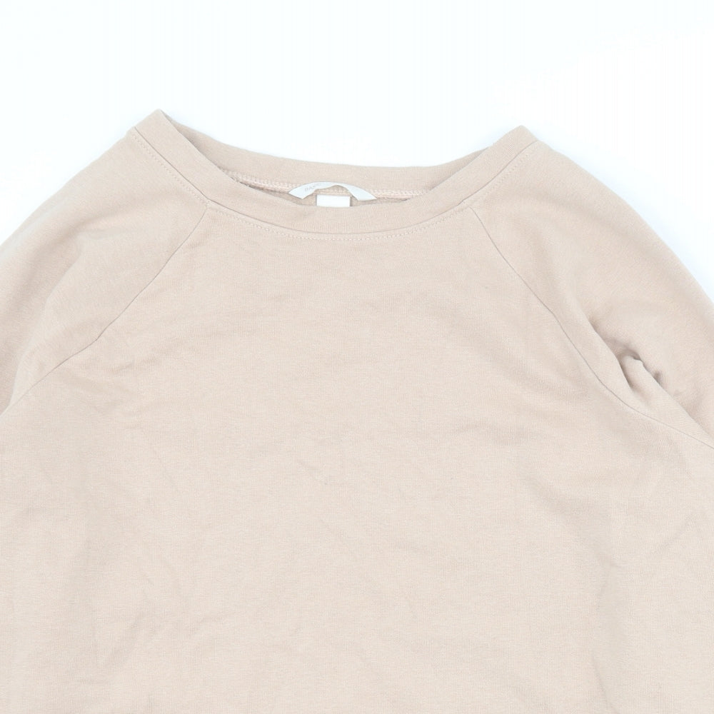 H&M Womens Beige  Cotton Pullover Sweatshirt Size S  Pullover