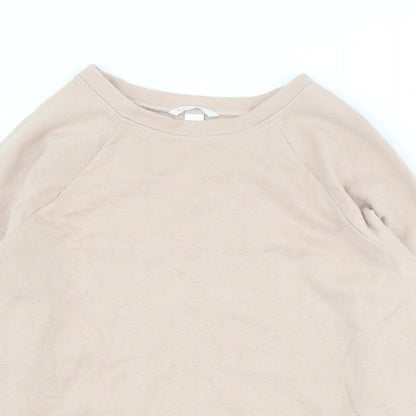 H&M Womens Beige  Cotton Pullover Sweatshirt Size S  Pullover