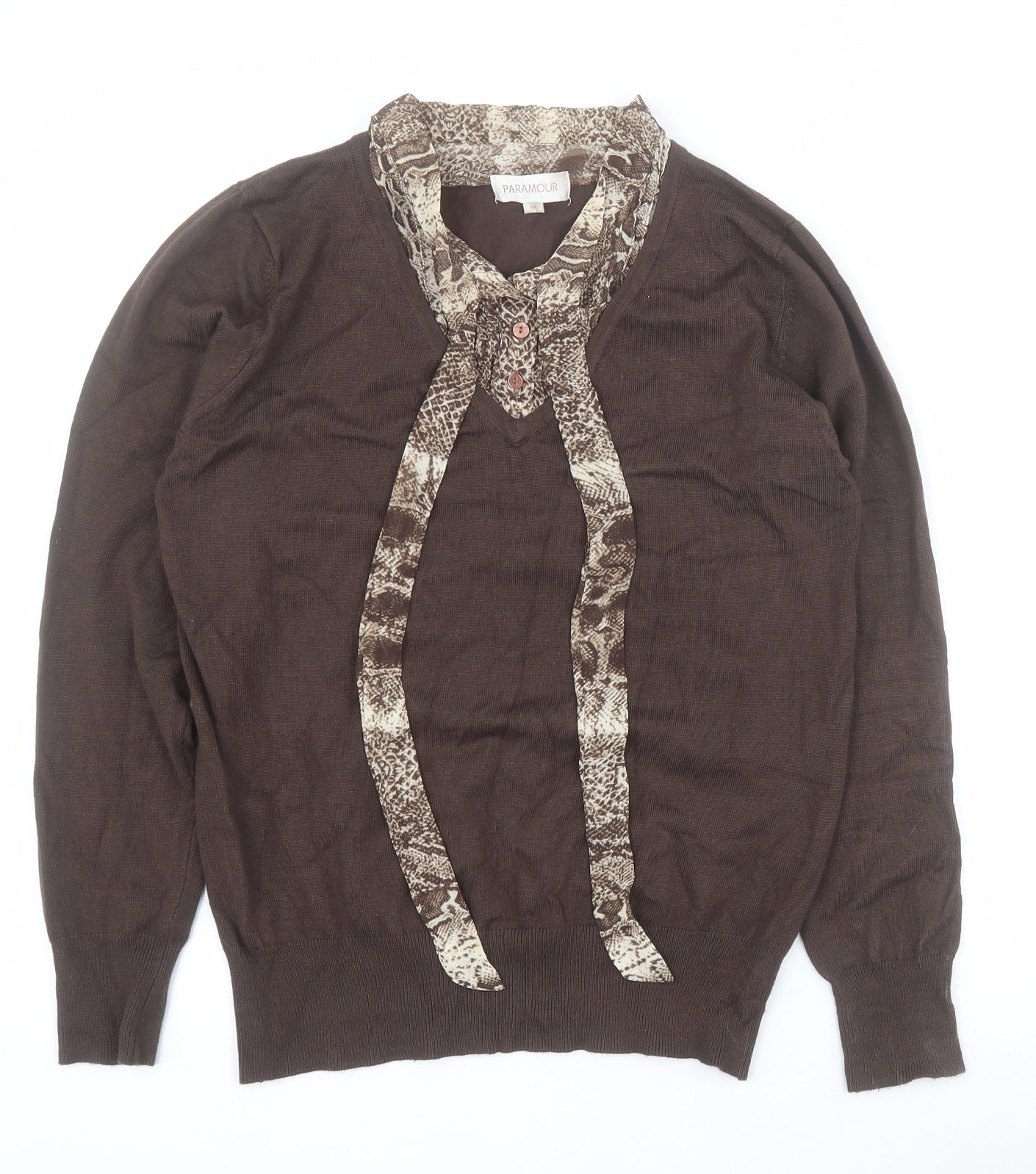 Womens UK Size M Paramour Brown Pullover Jumper