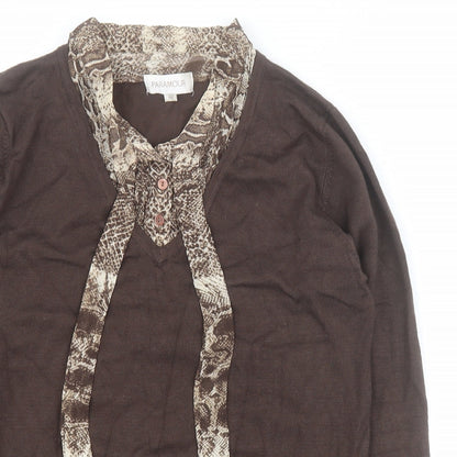 Womens UK Size M Paramour Brown Pullover Jumper